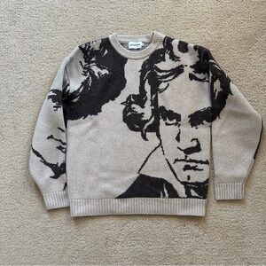 Beige and Black Beethoven Sweater